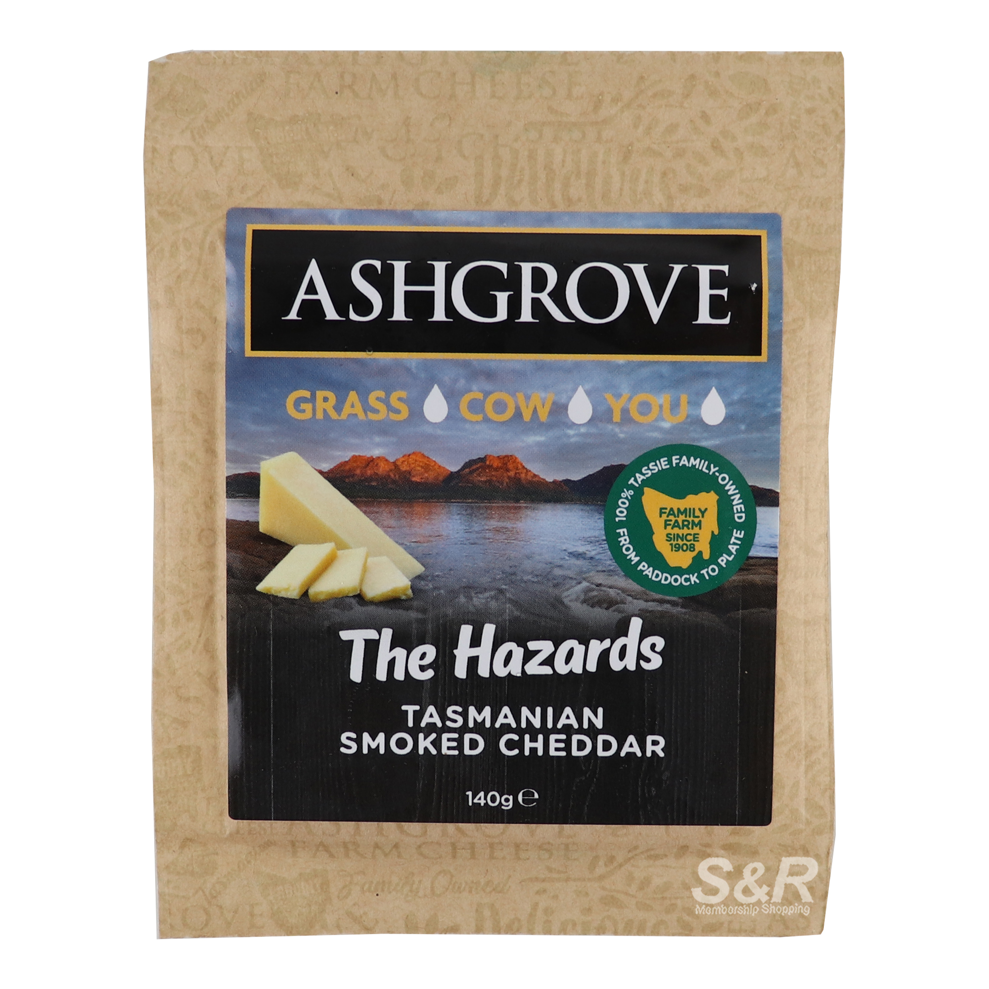 Ashgrove The Hazards Tasmanian Smoked Cheddar 140g Ashgrove The Hazards Tasmanian Smoked Cheddar 140g